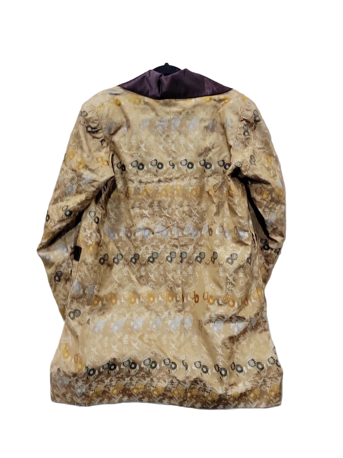 Vintage Shiga & Co. Kyoto Silk Smoking Jacket – Gold Brocade Robe