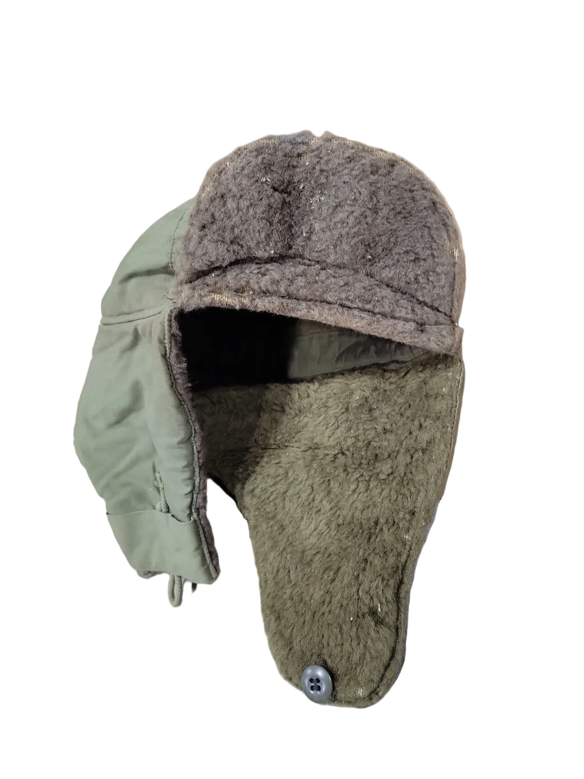 Vintage Military Cold Weather Aviator Cap – Olive Ear Flap Hat