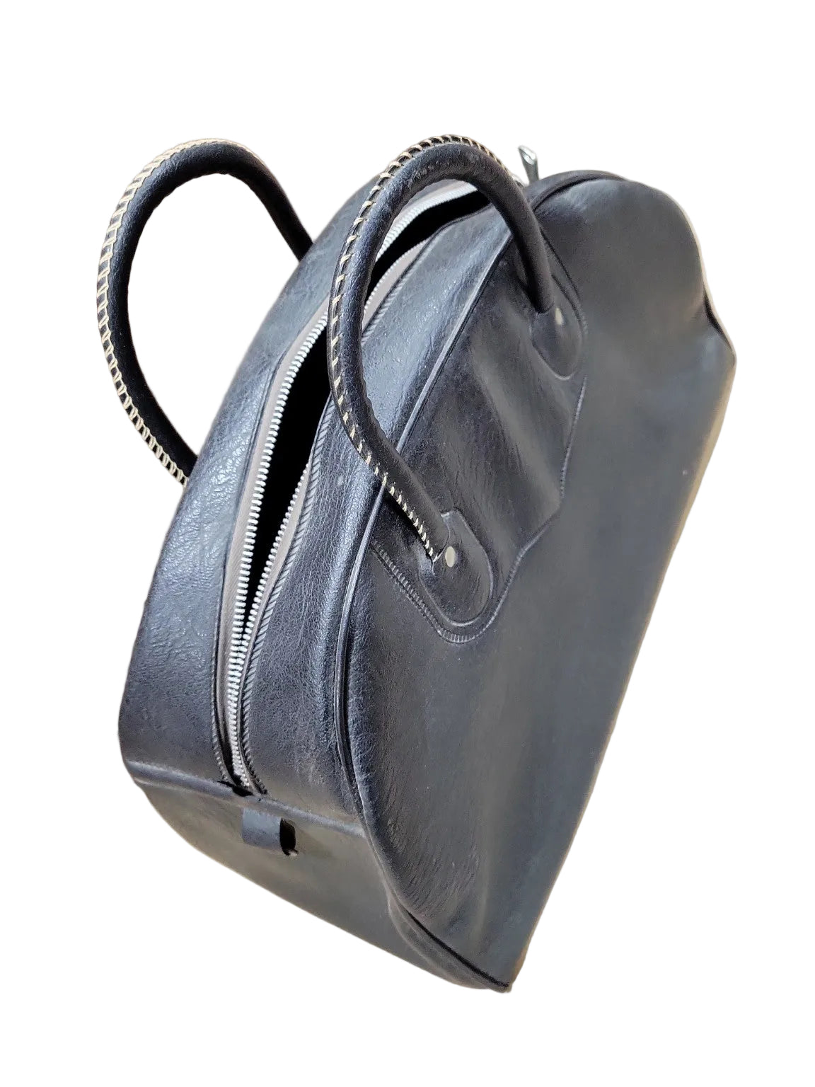 Vintage Black Leather Bowling Ball Bag – Peters Travel Case