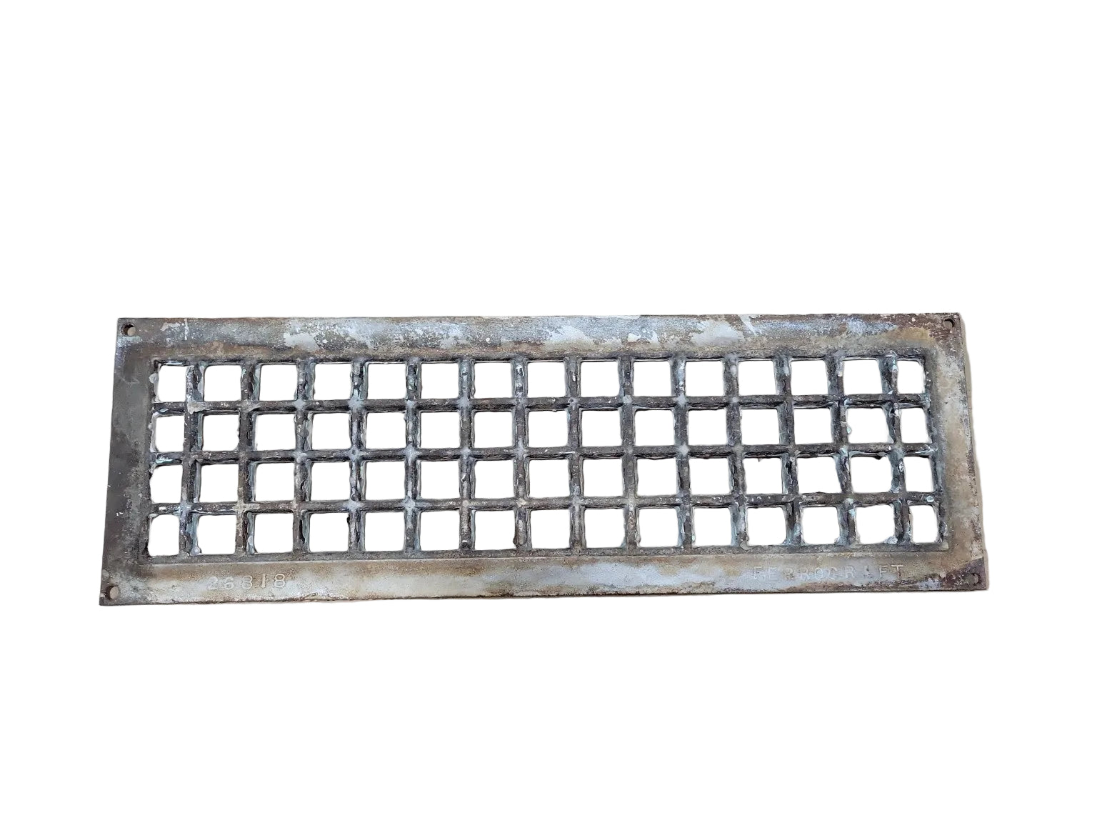 Vintage Cast Iron Floor Register Grate – 16 1/4 x 5 3/8