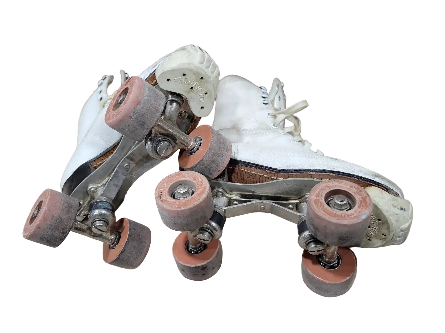 Vintage Chicago Roller Skate Co. White Leather Skates with Case