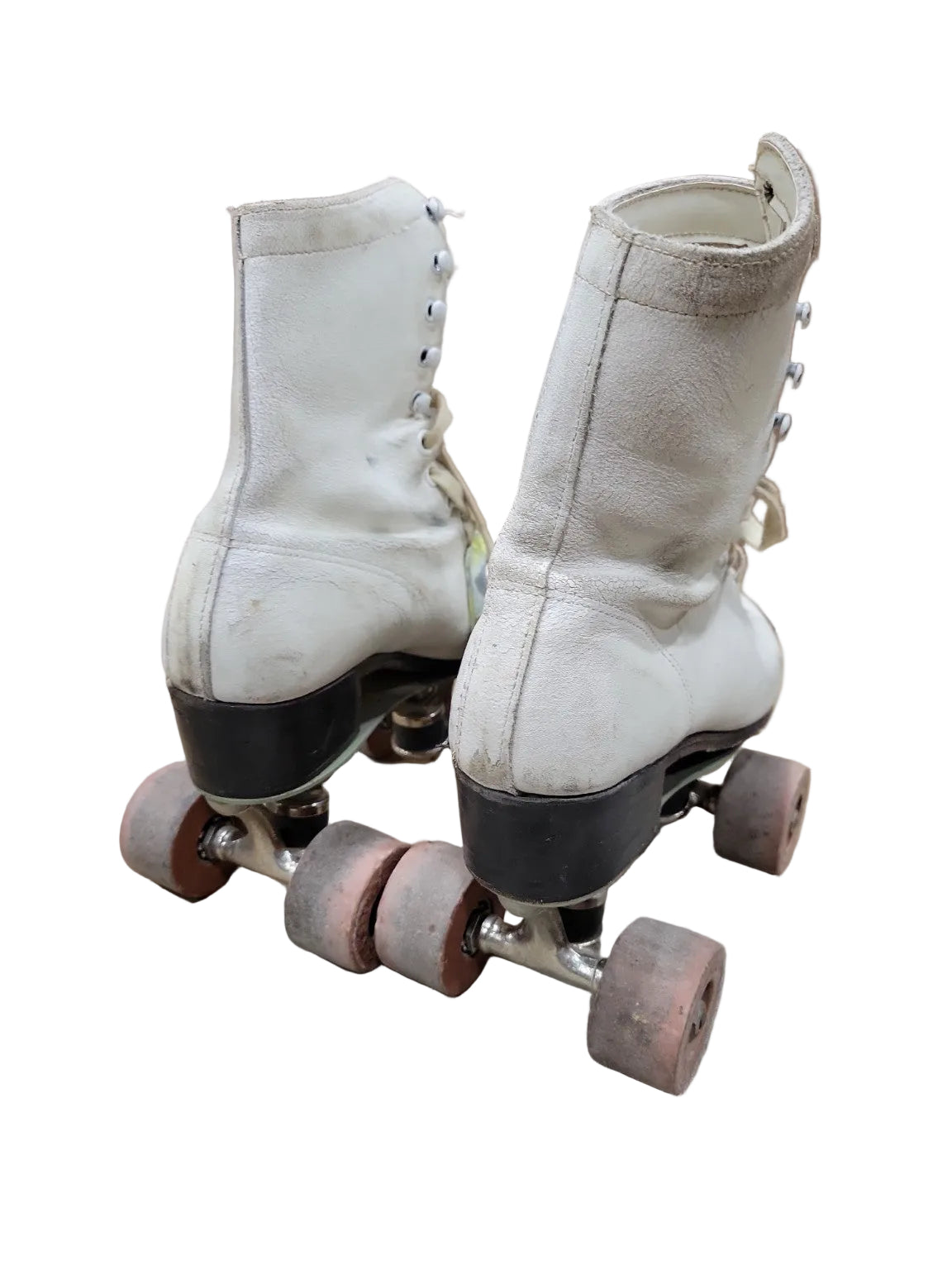 Vintage Chicago Roller Skate Co. White Leather Skates with Case