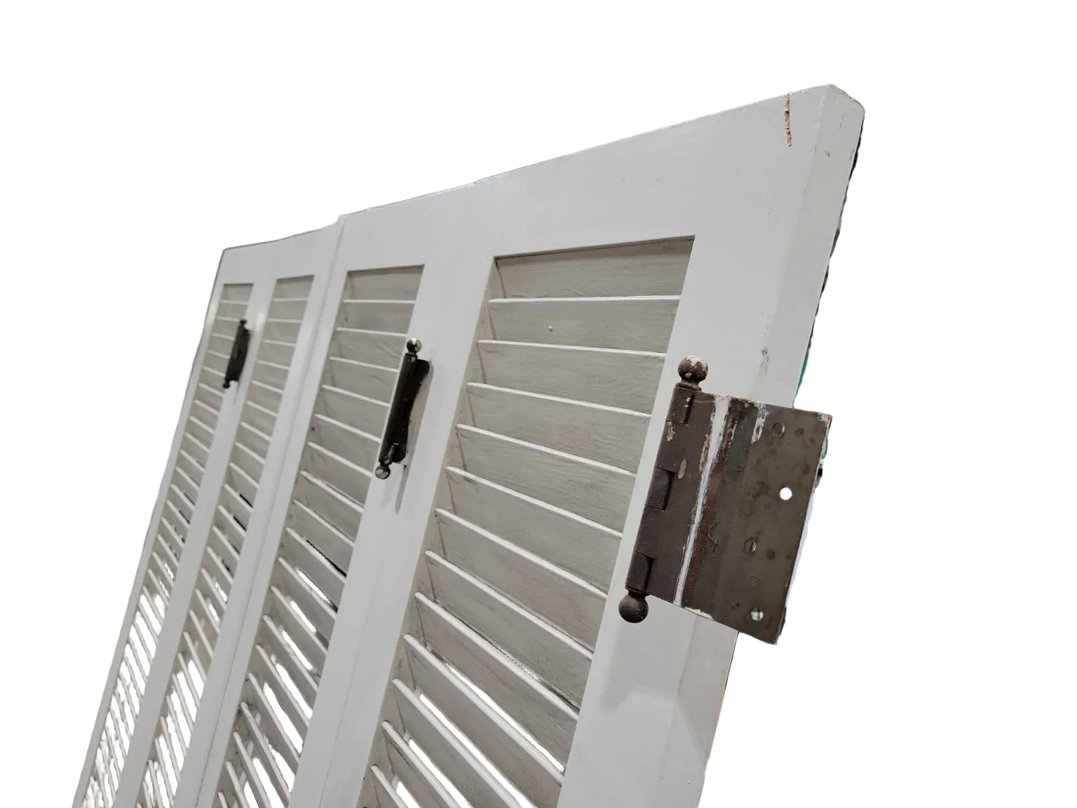 Vintage Solid Wood Louvered Bi-Fold Doors – Set of 4 Panels