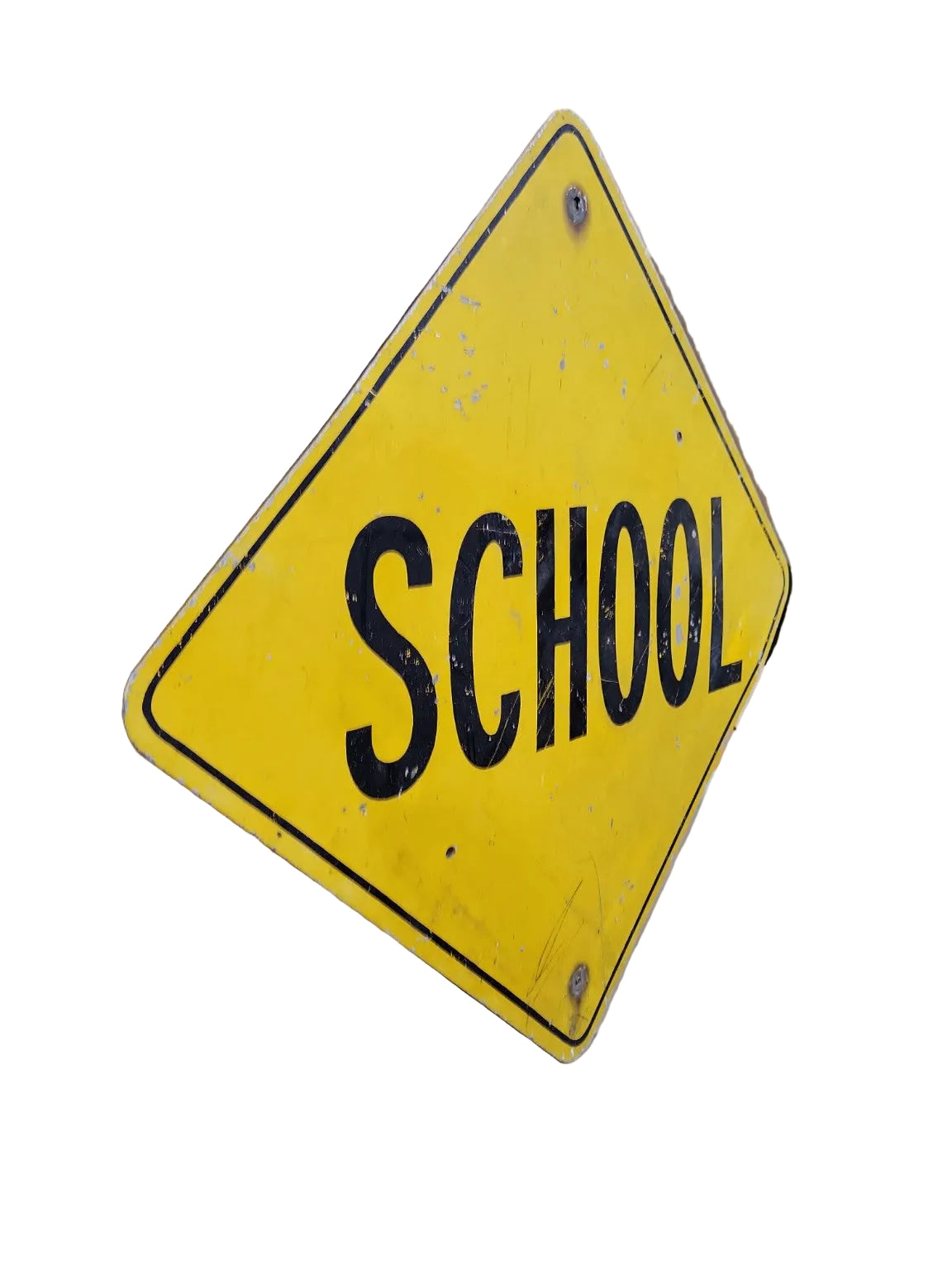 Vintage Yellow Metal School Crossing Sign
