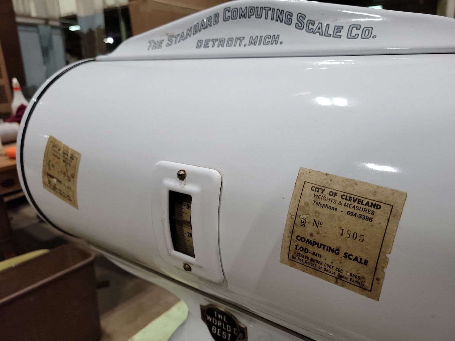 Antique Standard Computing Scale Co. Porcelain Counter Scale – Detroit