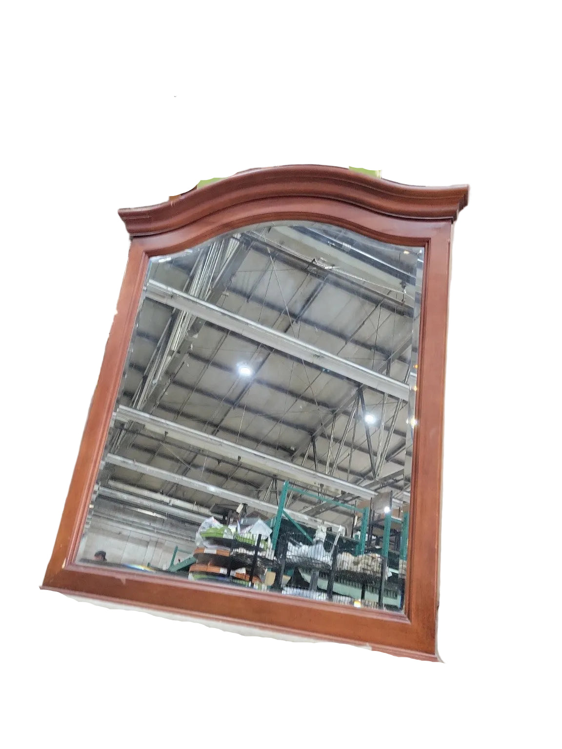 Traditional Cherry Finish Arched Wall Mirror – 40 ¼" x 48"