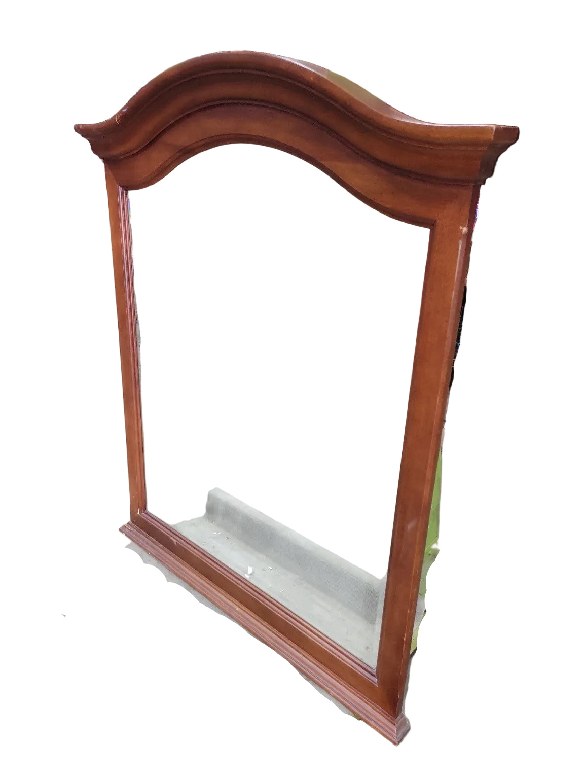 Traditional Cherry Finish Arched Wall Mirror – 40 ¼" x 48"
