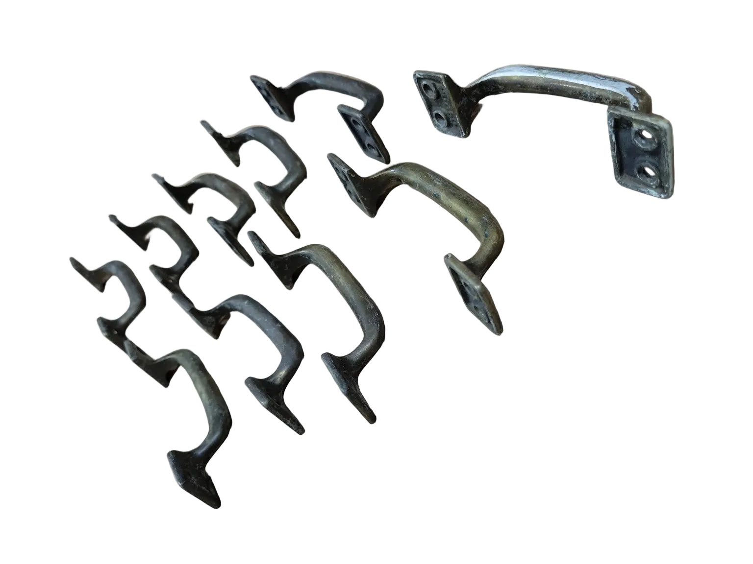 Vintage Cast Metal Cabinet Pull Handles – Set of 10