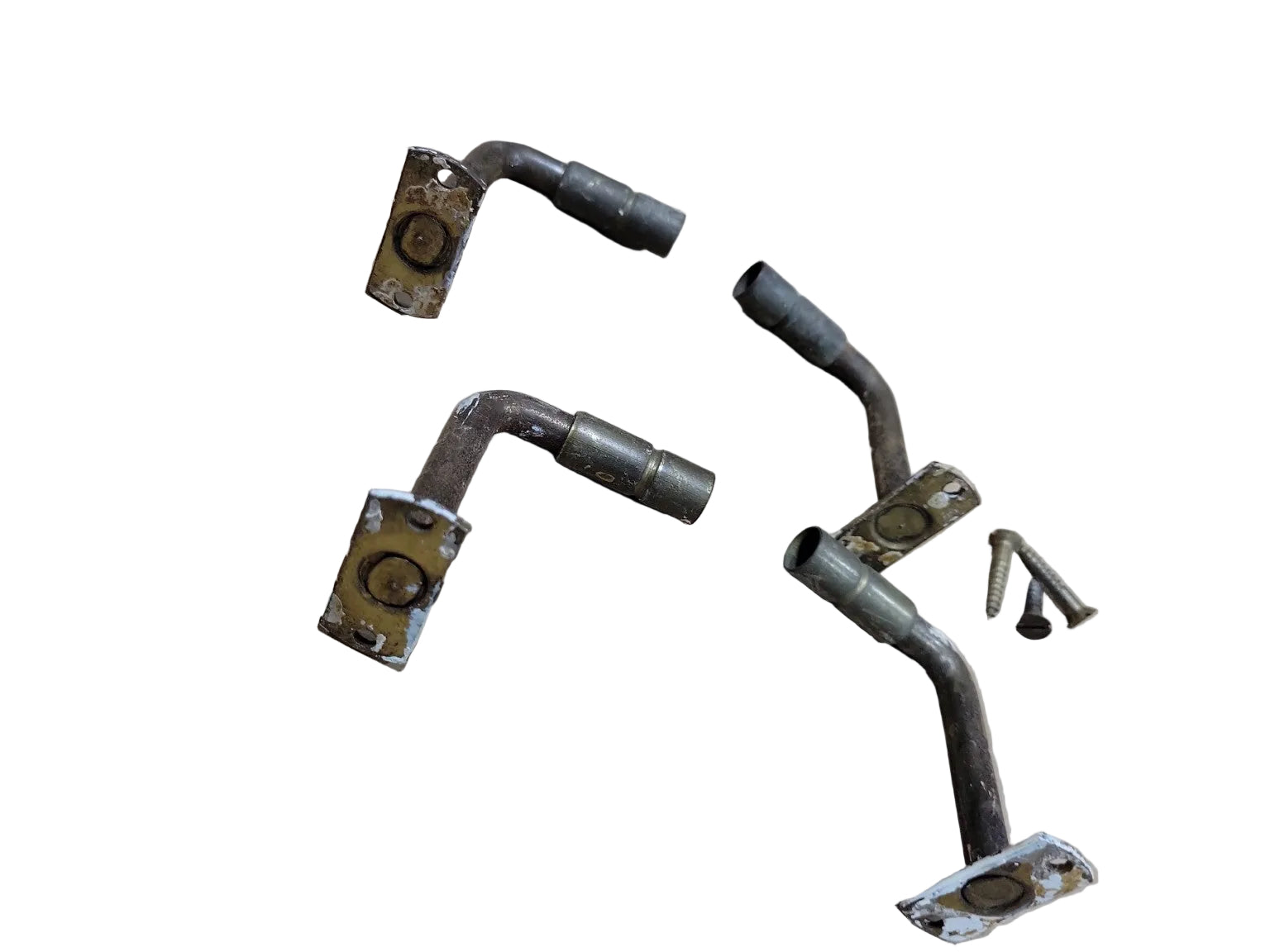 Vintage Brass Curtain Rod Holders – Offset Wall Mount Set of 4