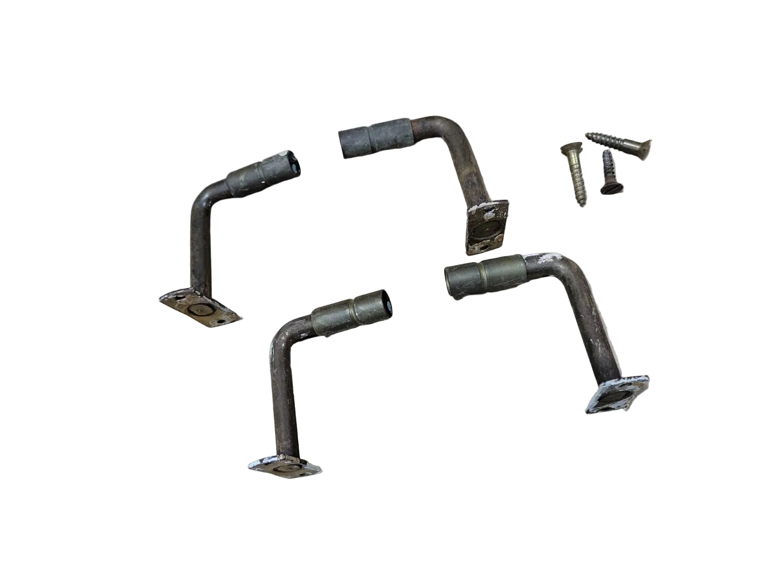 Vintage Brass Curtain Rod Holders – Offset Wall Mount Set of 4