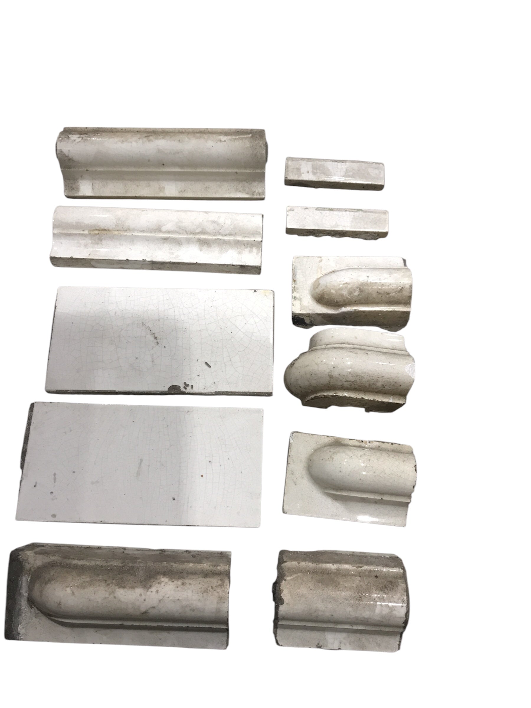 Vintage Crackle Glaze Subway Tile Lot – 3" x 6" White Ceramic