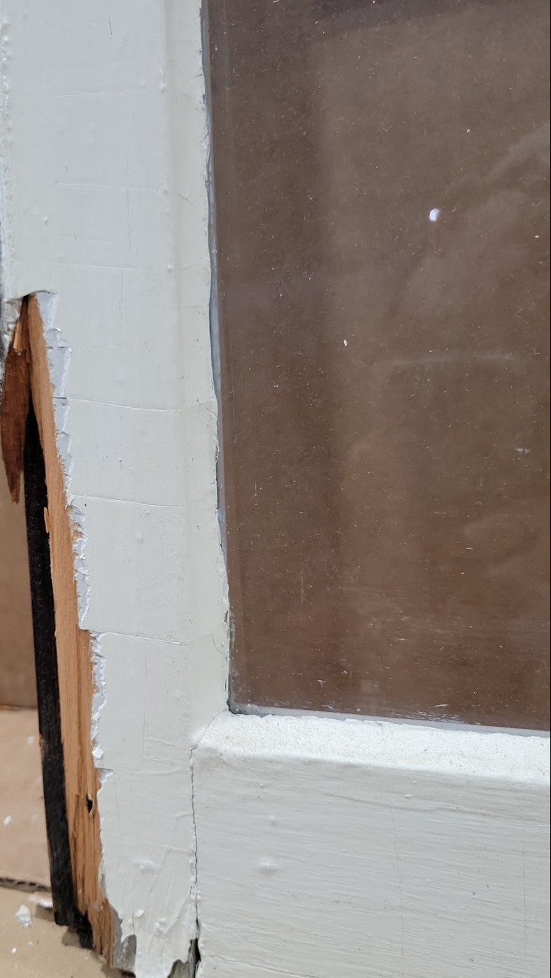 Vintage 4-Light Wood Window Sash – Chippy White Finish