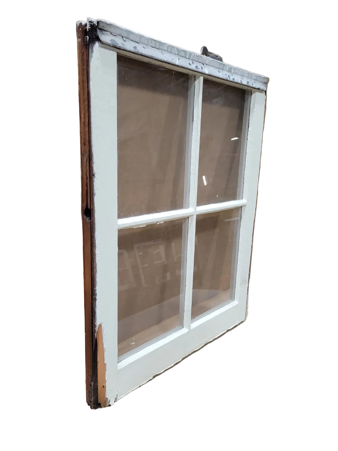 Vintage 4-Light Wood Window Sash – Chippy White Finish