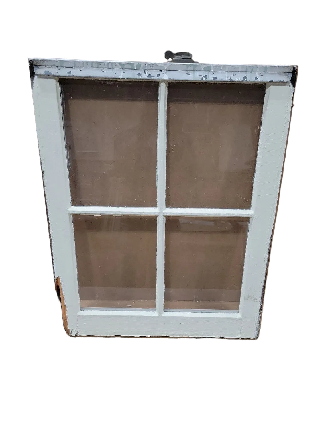 Vintage 4-Light Wood Window Sash – Chippy White Finish