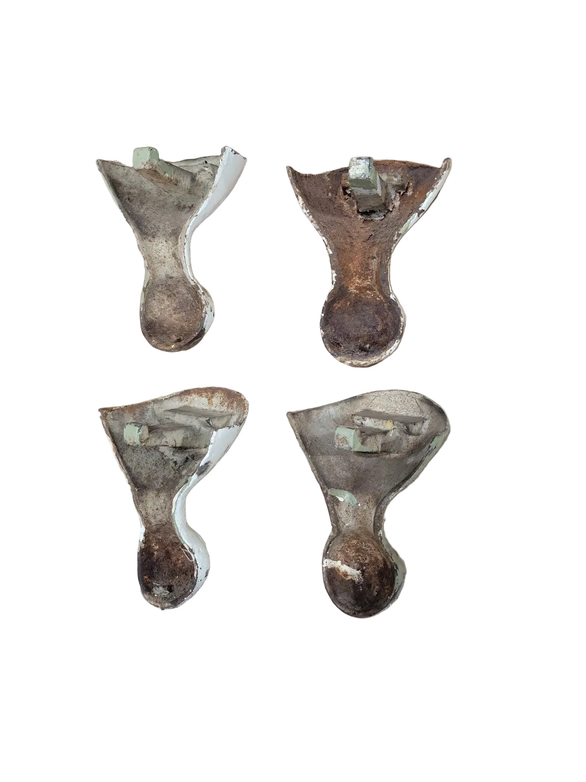 Antique Cast Iron Clawfoot Tub Feet Set – White Porcelain Finish