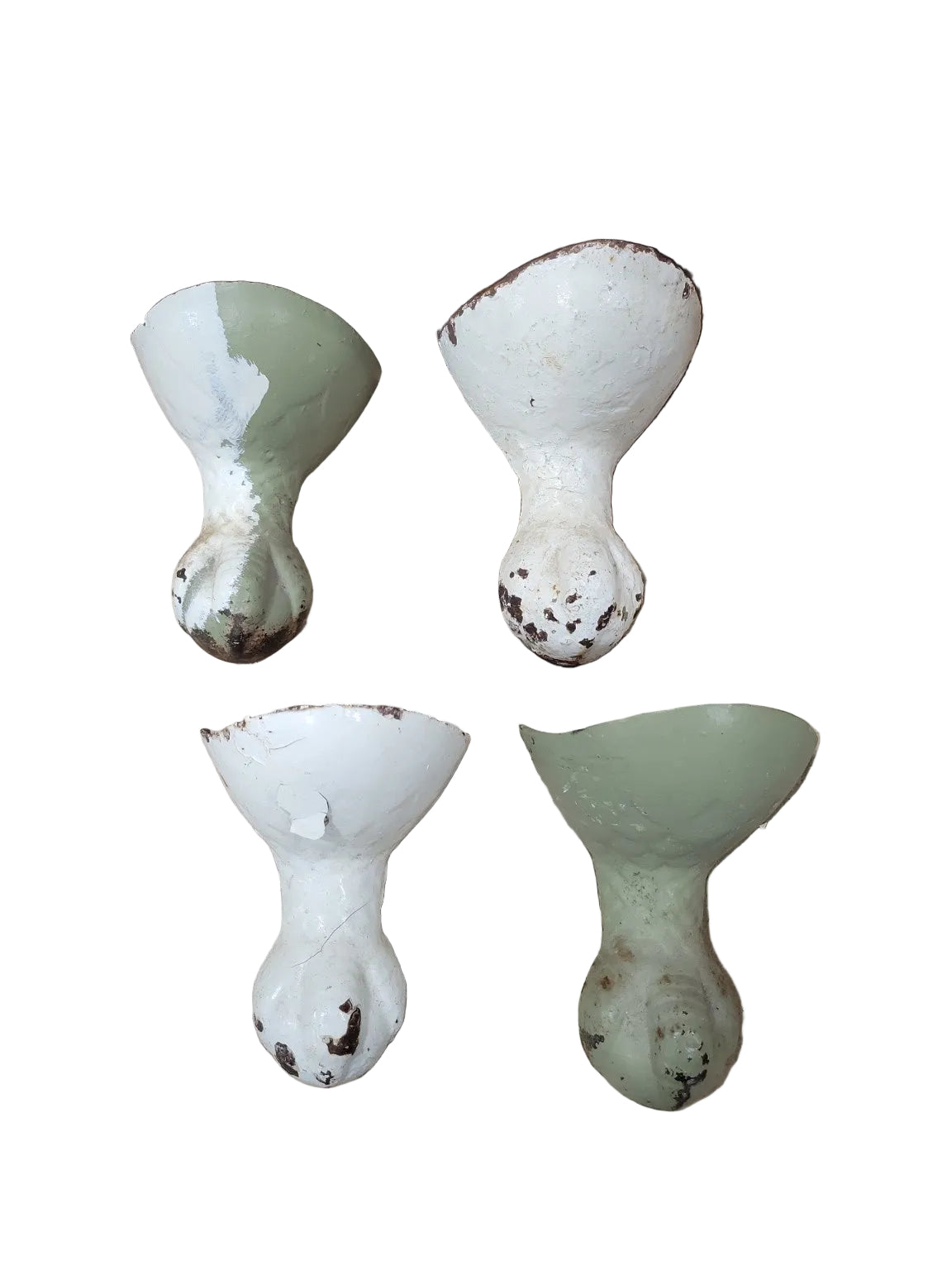 Antique Cast Iron Clawfoot Tub Feet Set – White Porcelain Finish