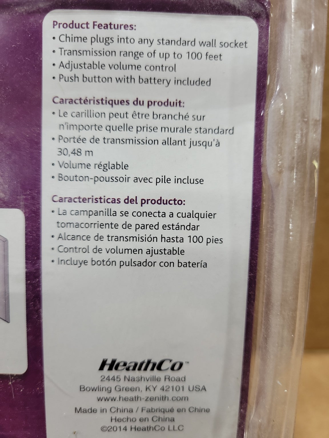 Heath Zenith Wireless Doorbell Kit – Plug-In Chime (New Sealed)