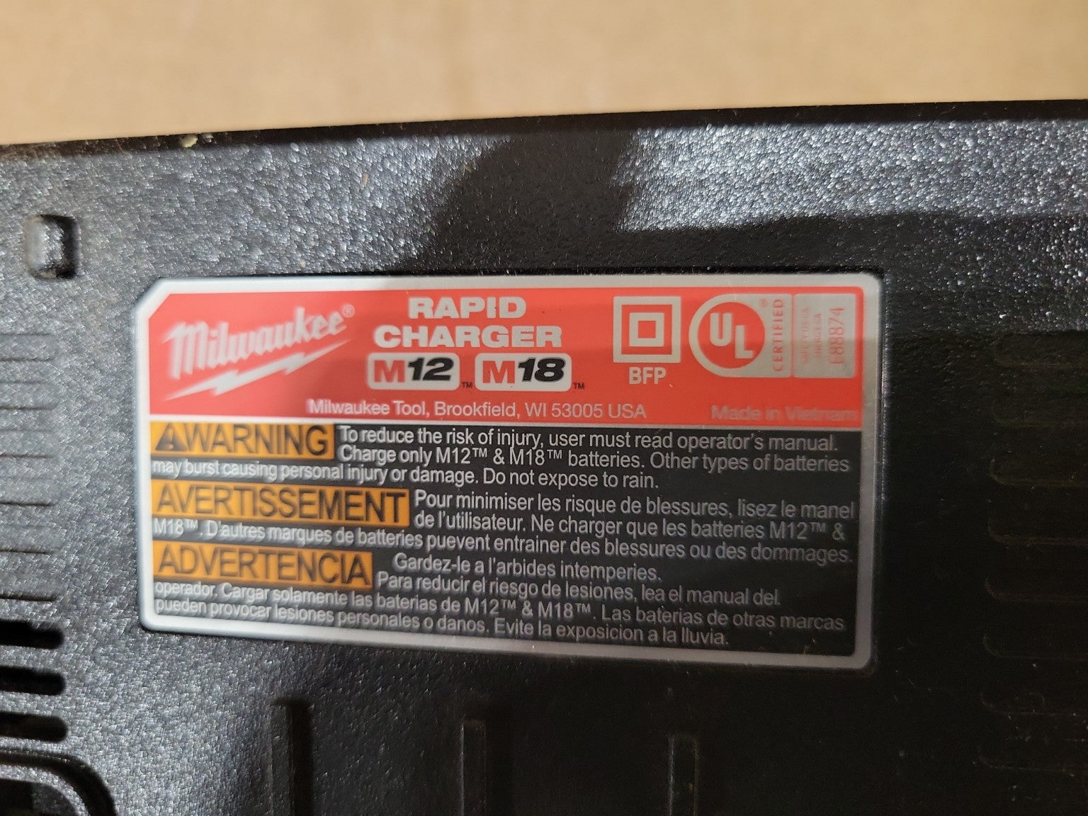 Milwaukee M12 M18 Rapid Battery Charger
