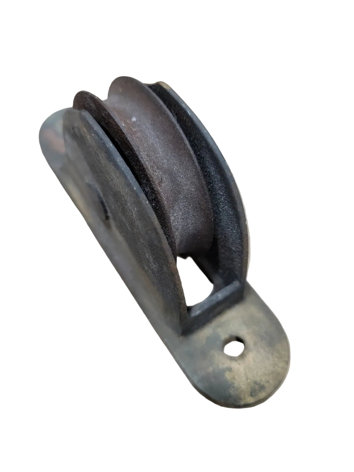 Vintage Recessed Steel Pulley Wheel – 5" Housing