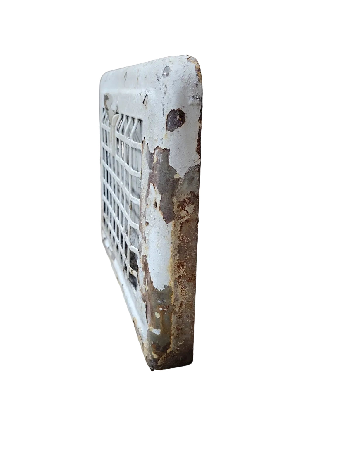 Vintage Cast Iron Wall Vent Register with Damper – Square Grid