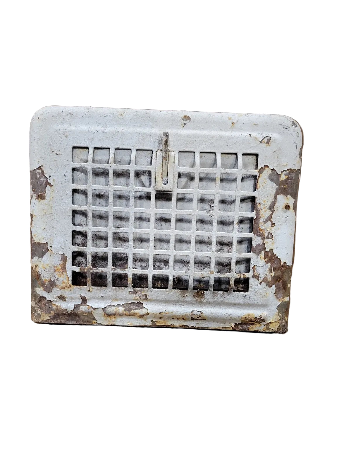Vintage Cast Iron Wall Vent Register with Damper – Square Grid