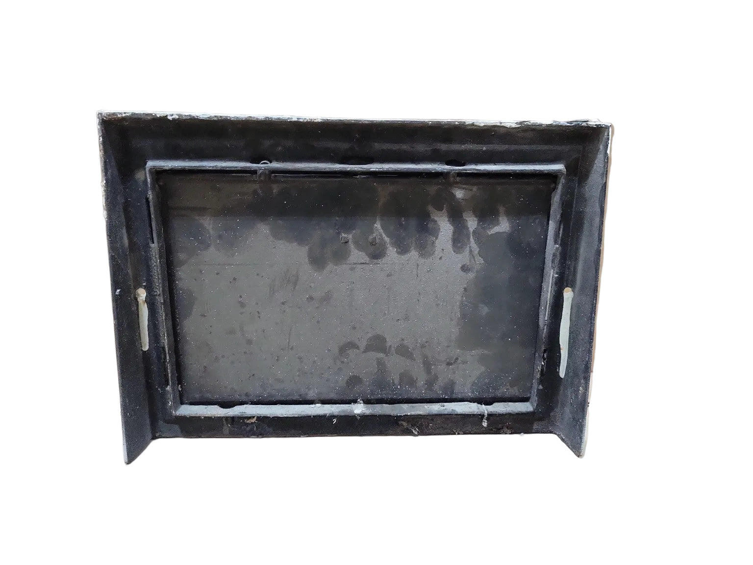 Vintage Cast Iron Wall Vent Register with Adjustable Damper – White Painted Finish