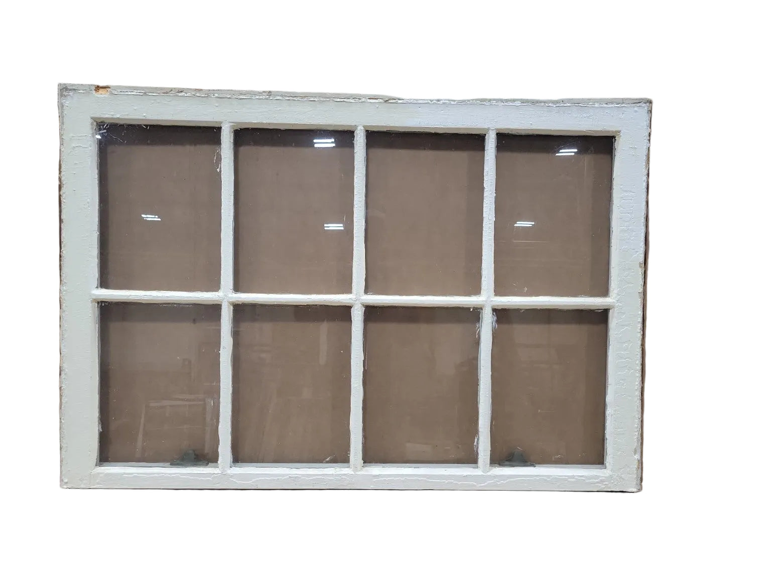 Vintage 6-Lite Wood Window Sash – Wide Frame with Dual Locks