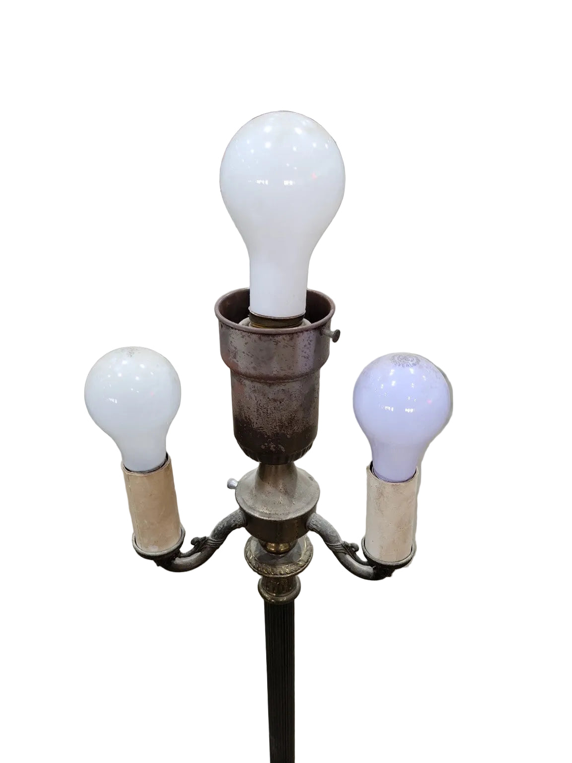 Vintage Brass 3-Light Floor Lamp – Ornate Base