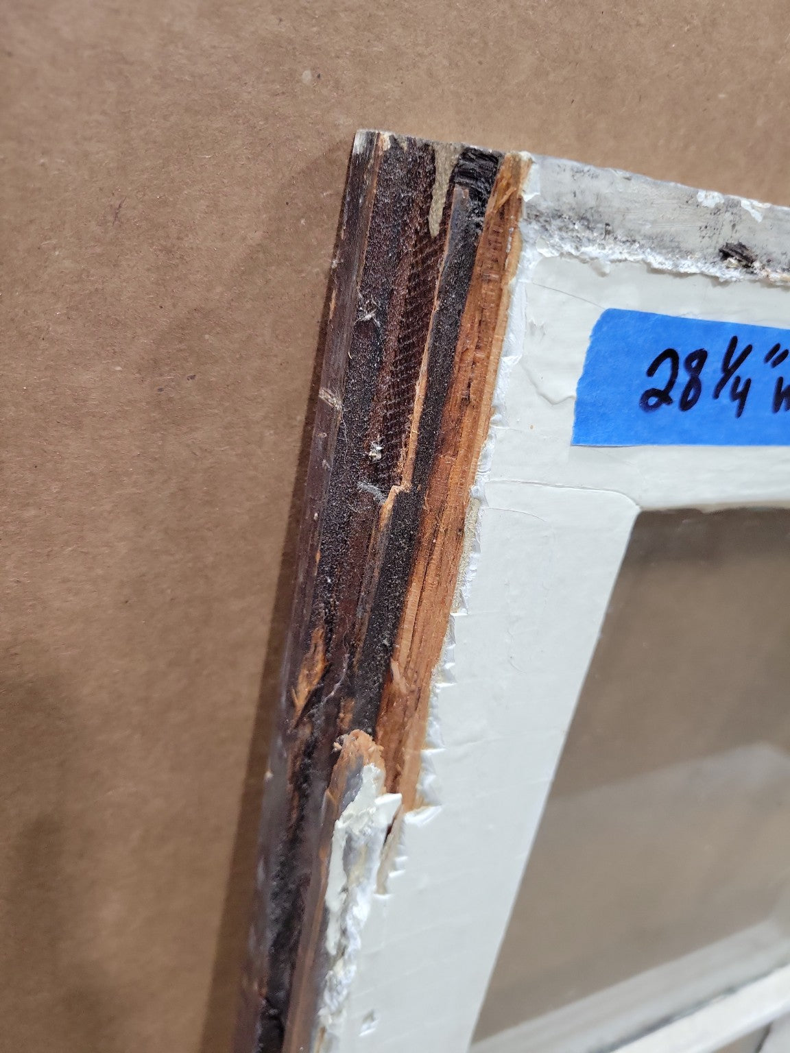 Vintage 6-Lite Wood Window Sash – White Painted Frame