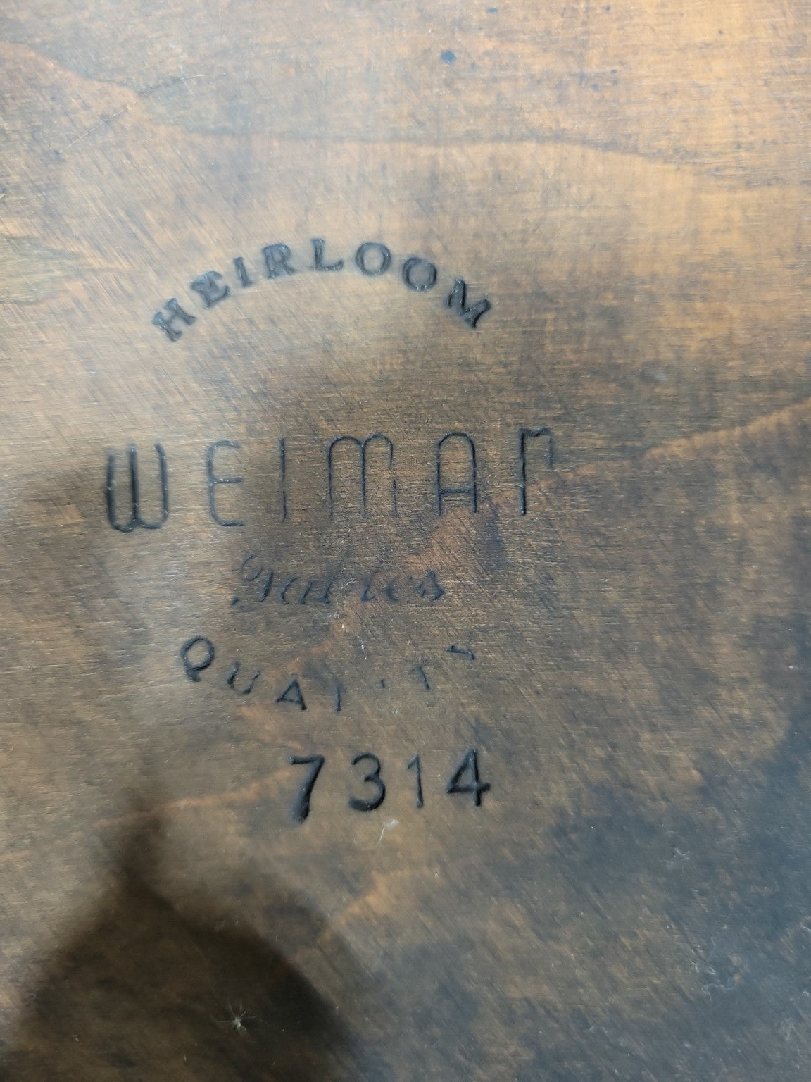 Antique Heirloom Weimar Leather Top Oval Coffee Table