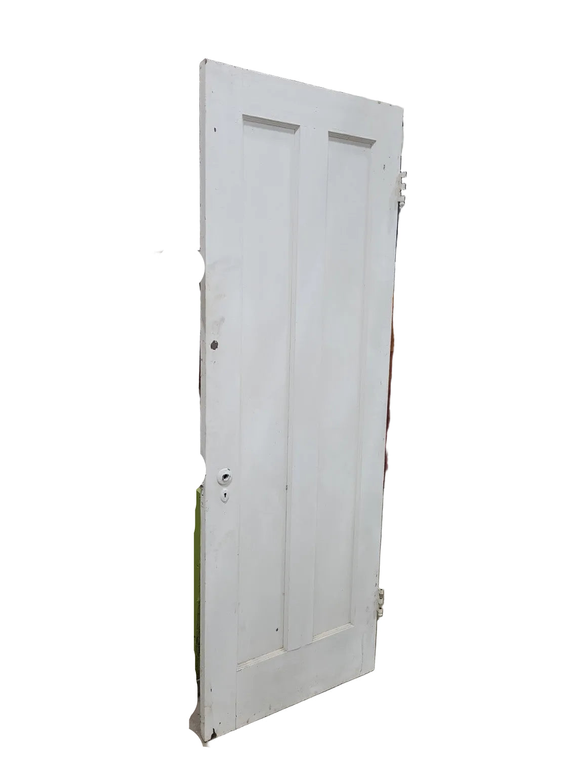 Vintage 2-Panel Wood Interior Door – Repaired Bottom Rail
