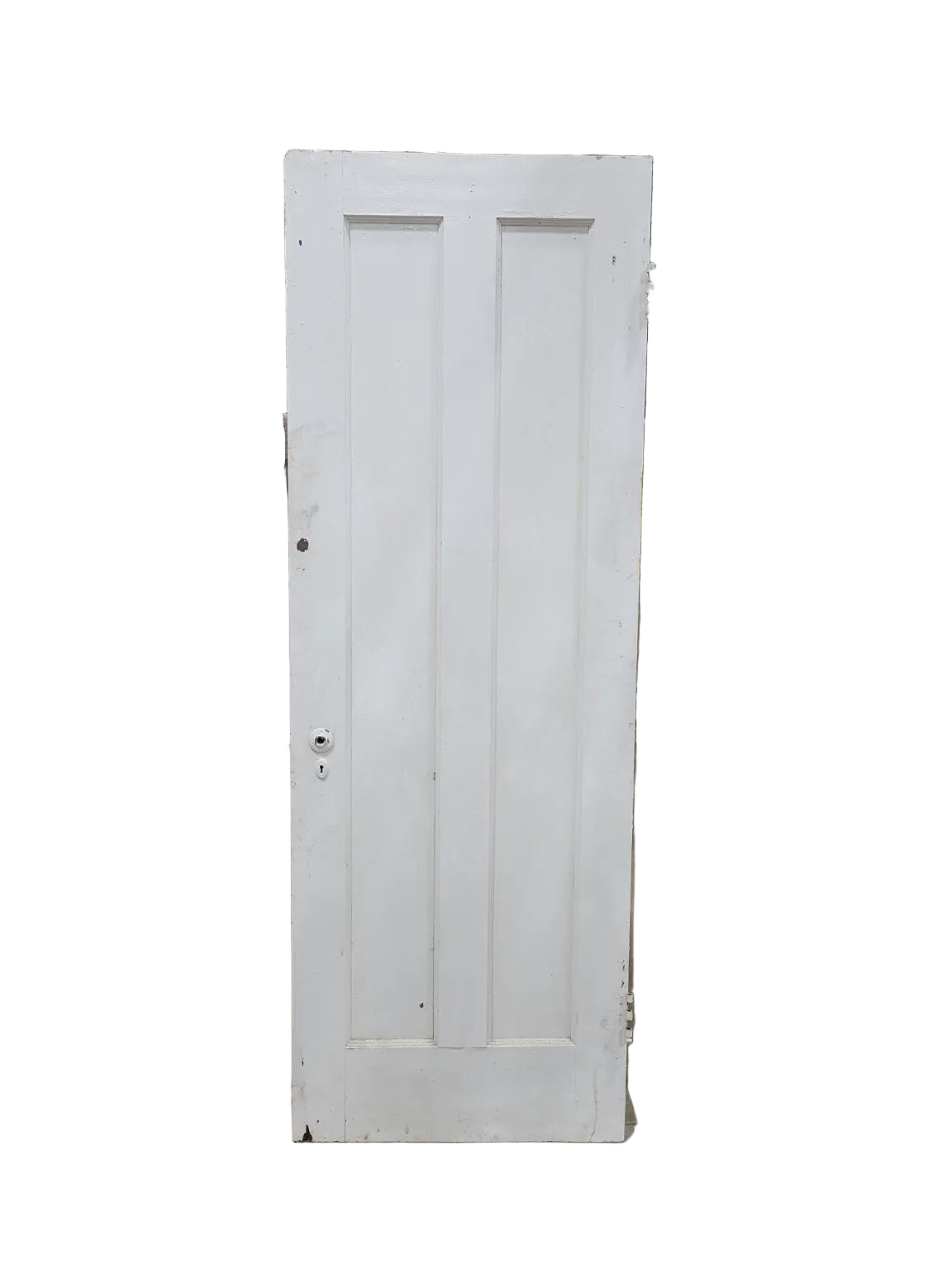 Vintage 2-Panel Wood Interior Door – Repaired Bottom Rail