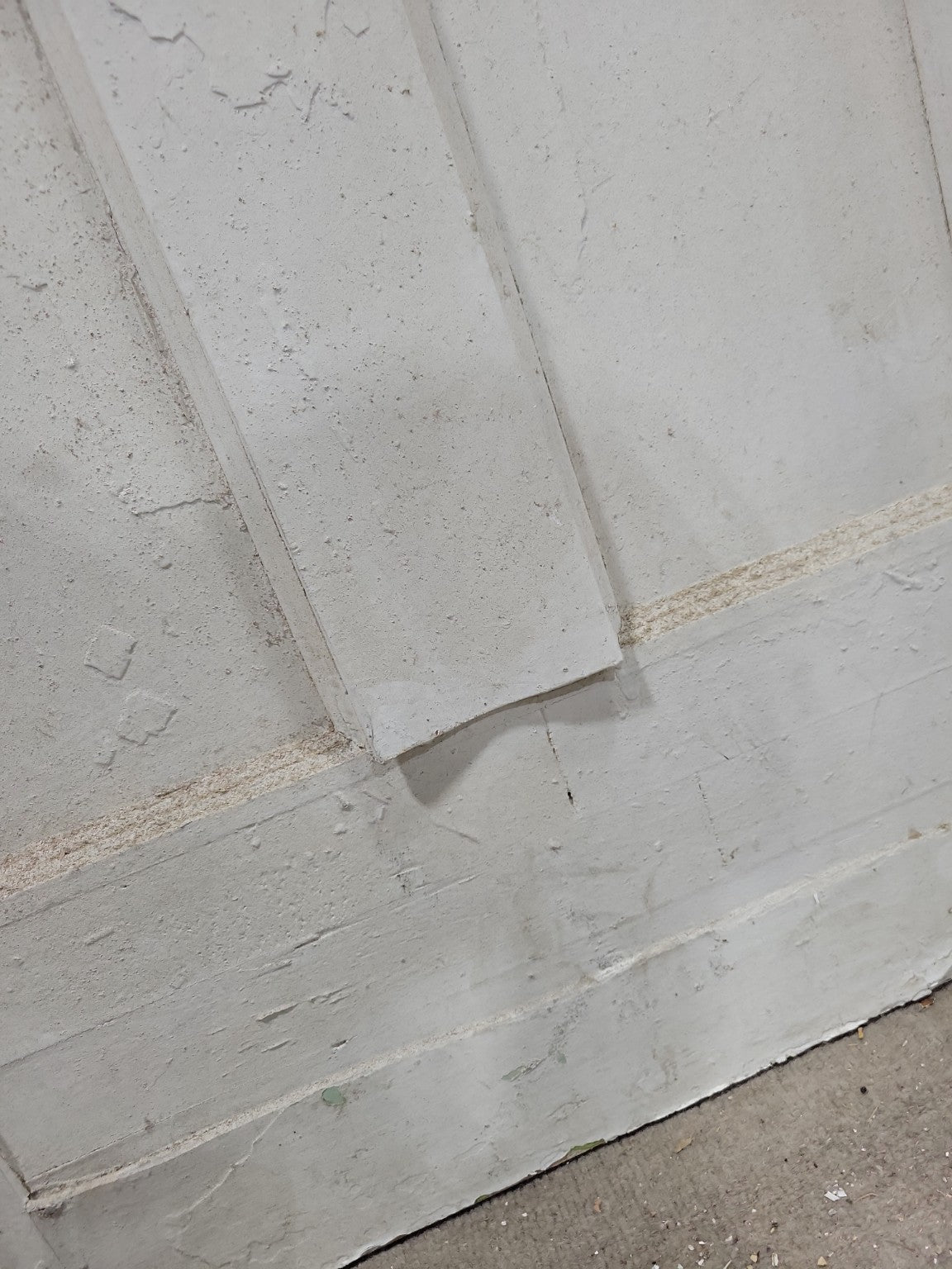 Vintage 2-Panel Wood Interior Door – Repaired Bottom Rail