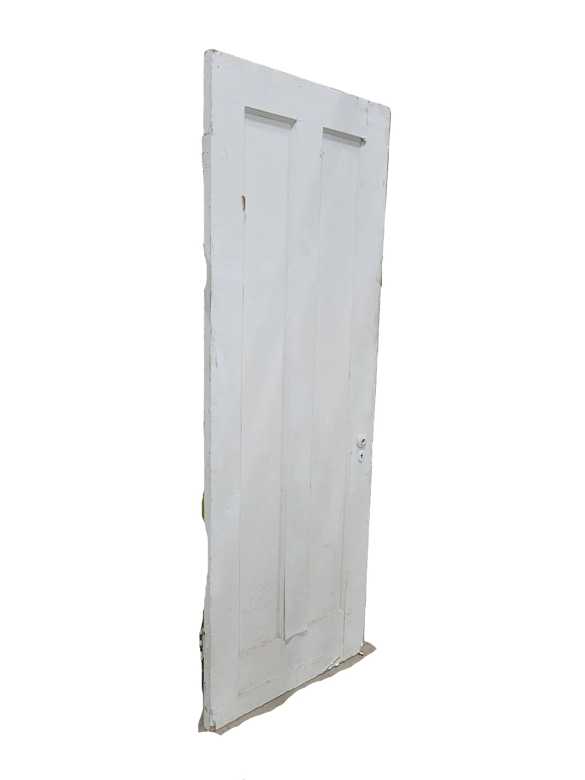 Vintage 2-Panel Wood Interior Door – Repaired Bottom Rail
