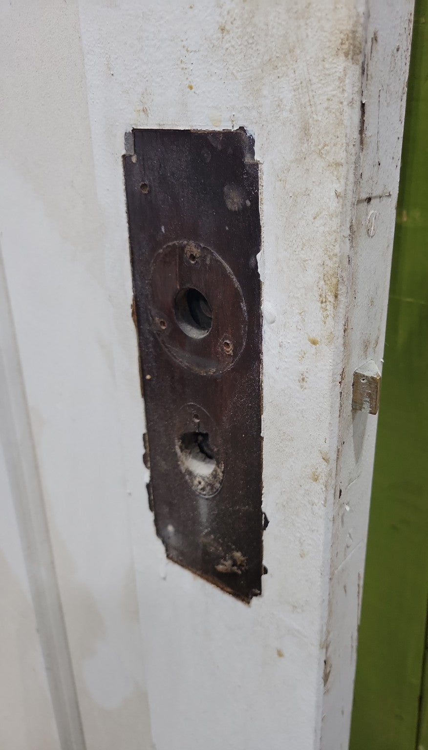 Vintage Narrow 2-Panel Wood Interior Door – Painted White