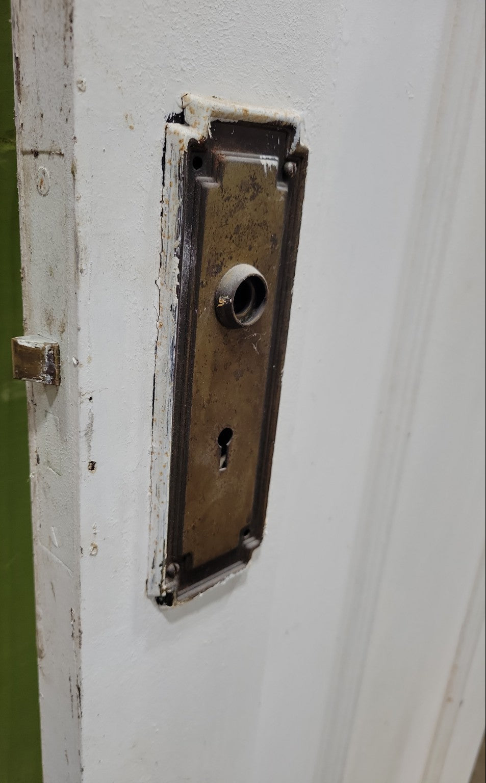 Vintage Narrow 2-Panel Wood Interior Door – Painted White