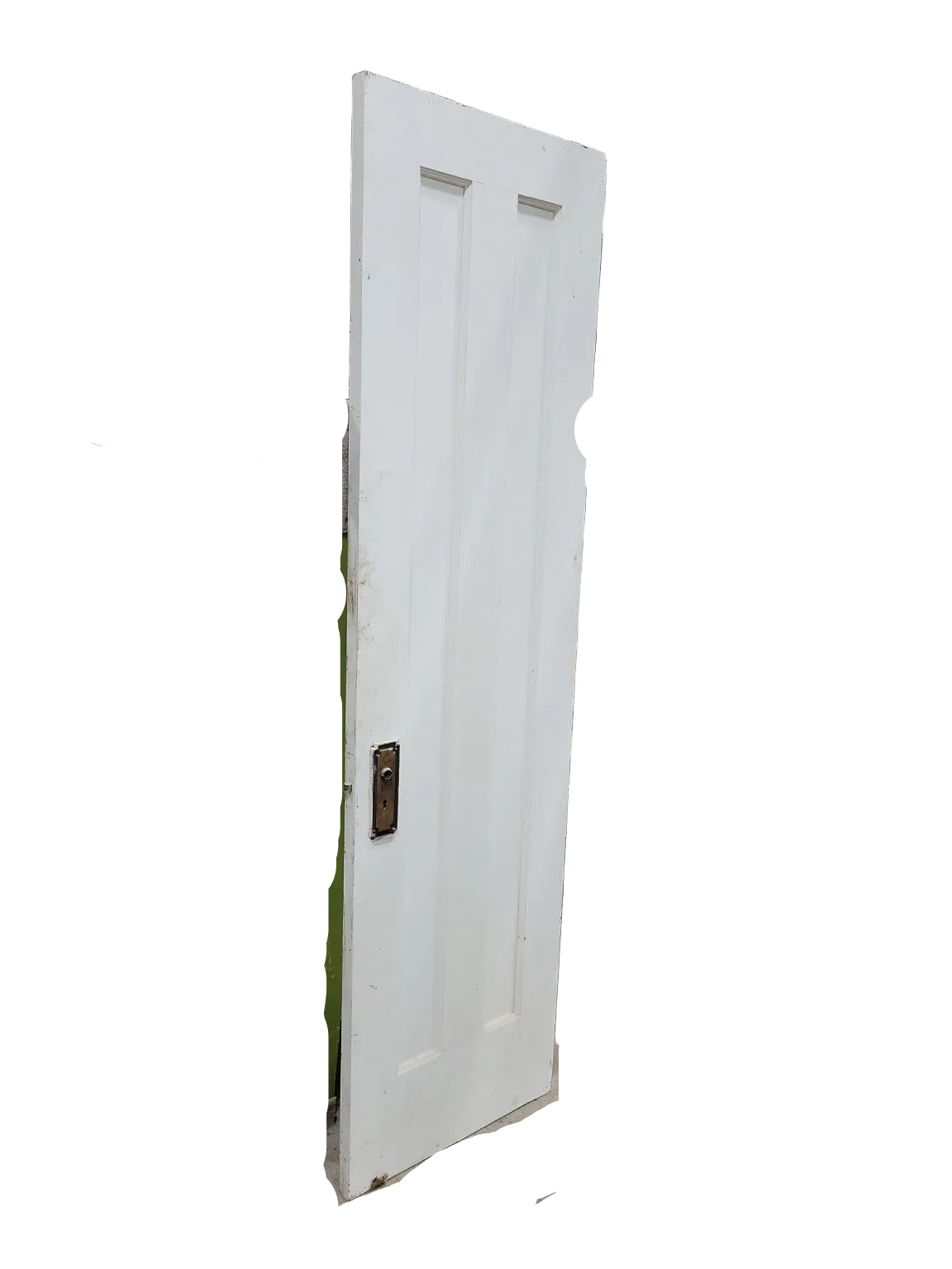 Vintage Narrow 2-Panel Wood Interior Door – Painted White