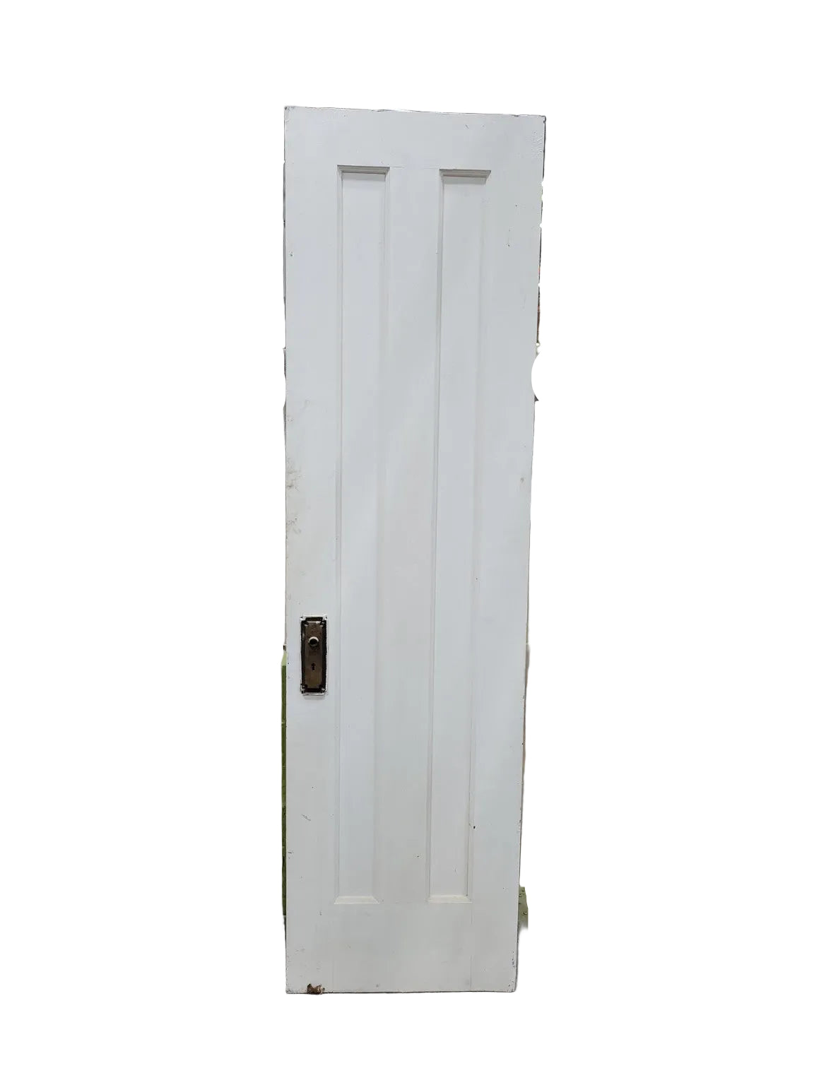 Vintage Narrow 2-Panel Wood Interior Door – Painted White