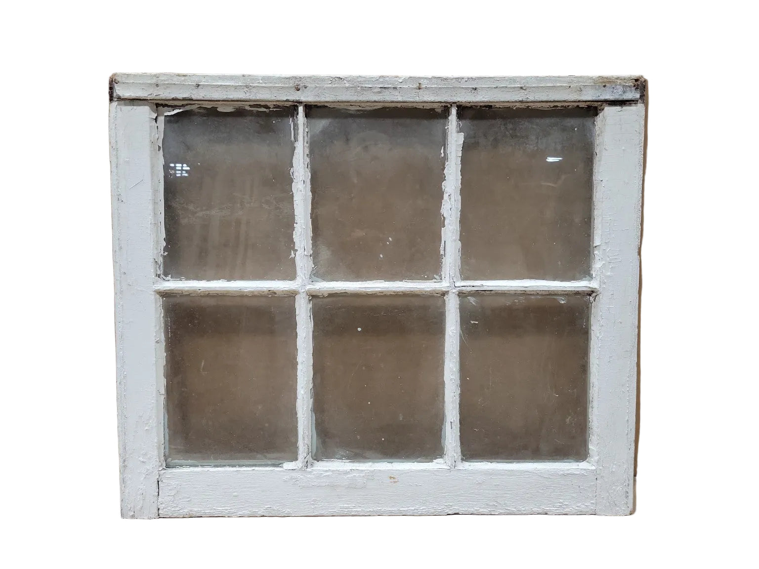 Vintage 6-Lite Wood Window Sash – Painted White