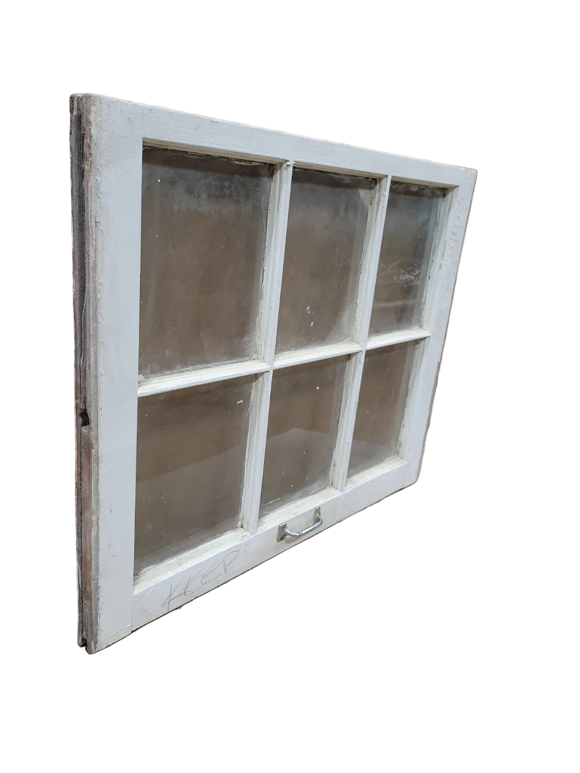 Vintage 6-Lite Wood Window Sash – Painted White