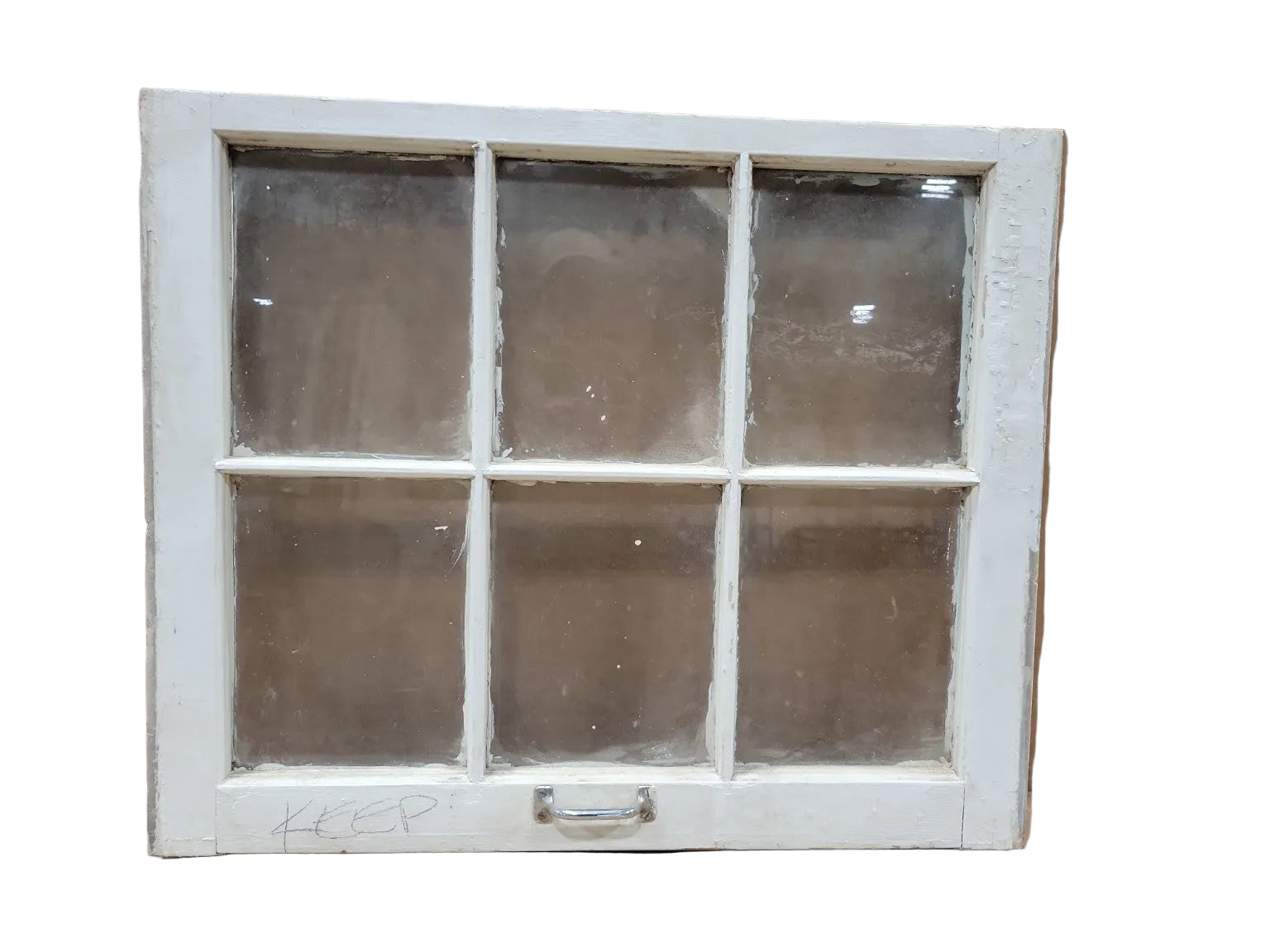 Vintage 6-Lite Wood Window Sash – Painted White