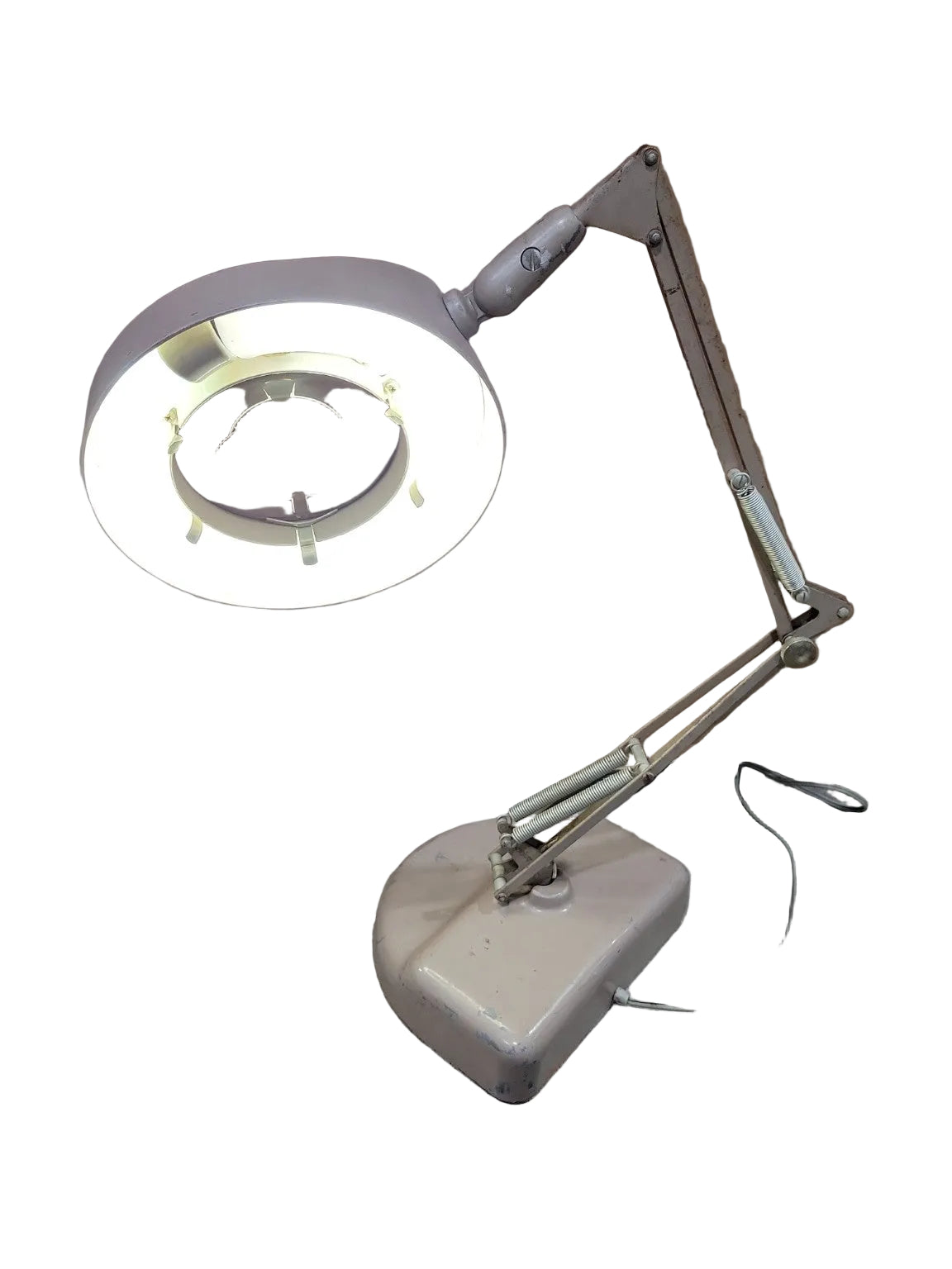 Vintage Industrial Magnifying Desk Lamp – Articulating Arm