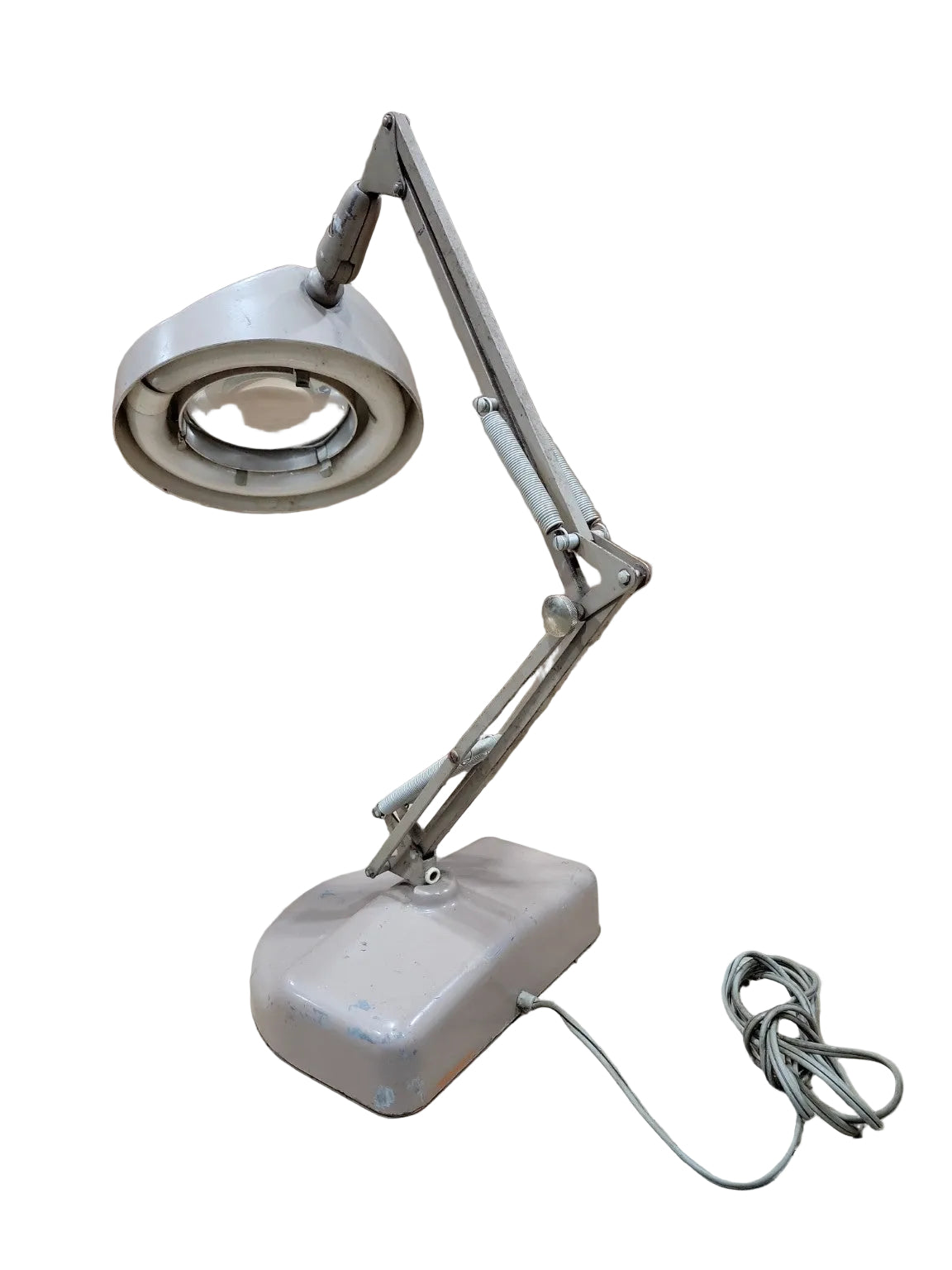 Vintage Industrial Magnifying Desk Lamp – Articulating Arm
