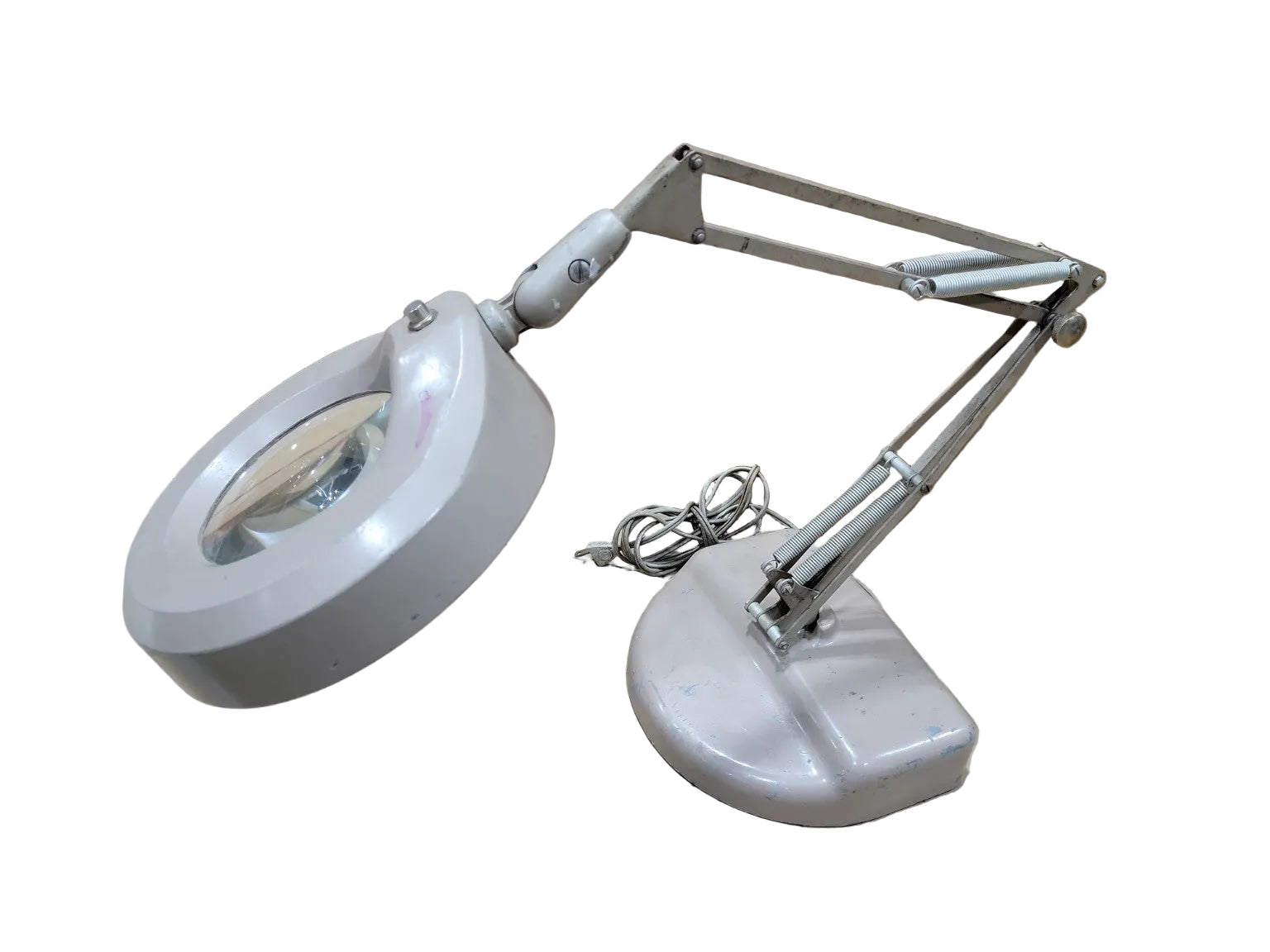 Vintage Industrial Magnifying Desk Lamp – Articulating Arm