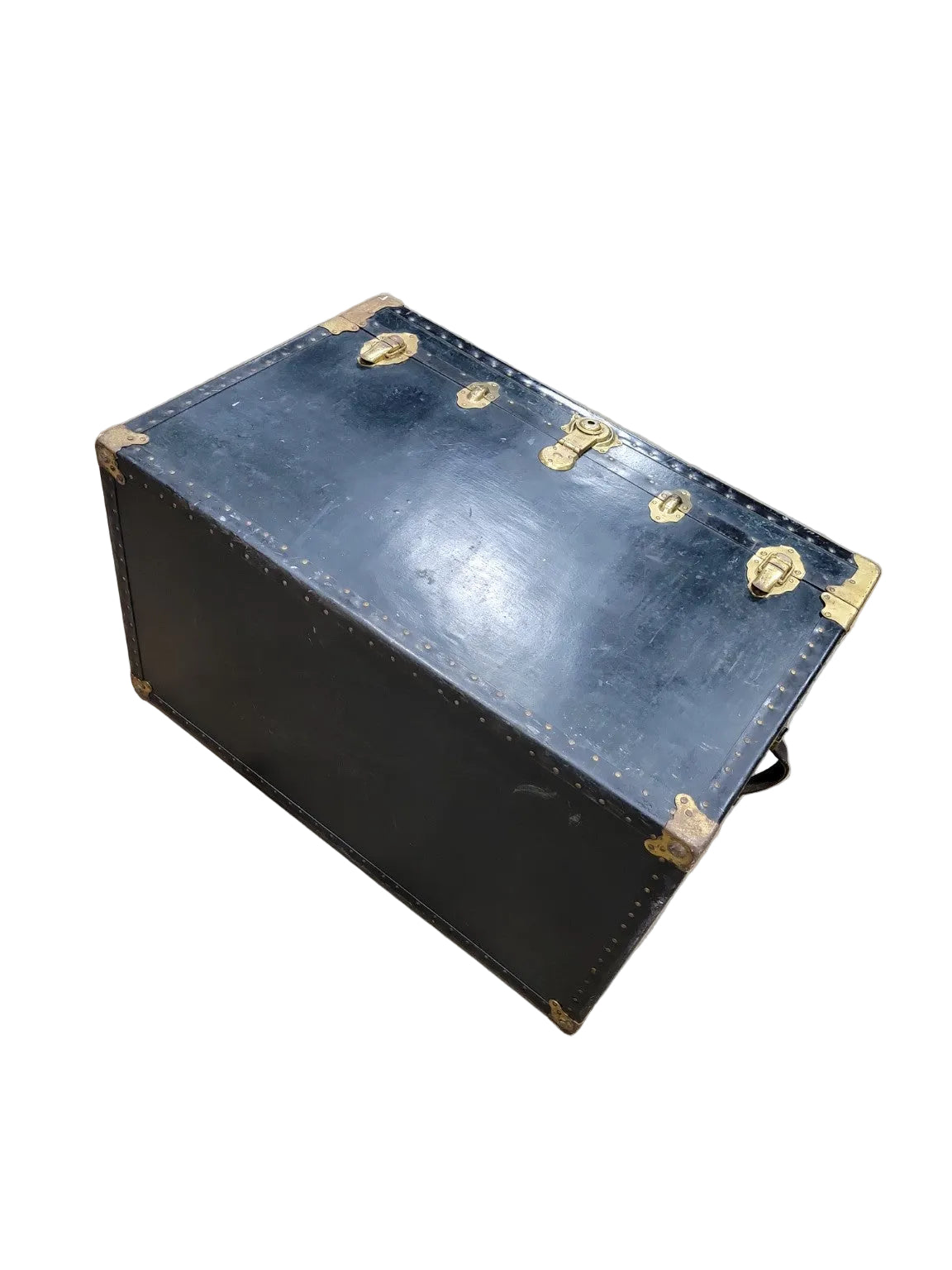 Antique National Vulcanized Steamer Trunk – Brass Hardware <br>