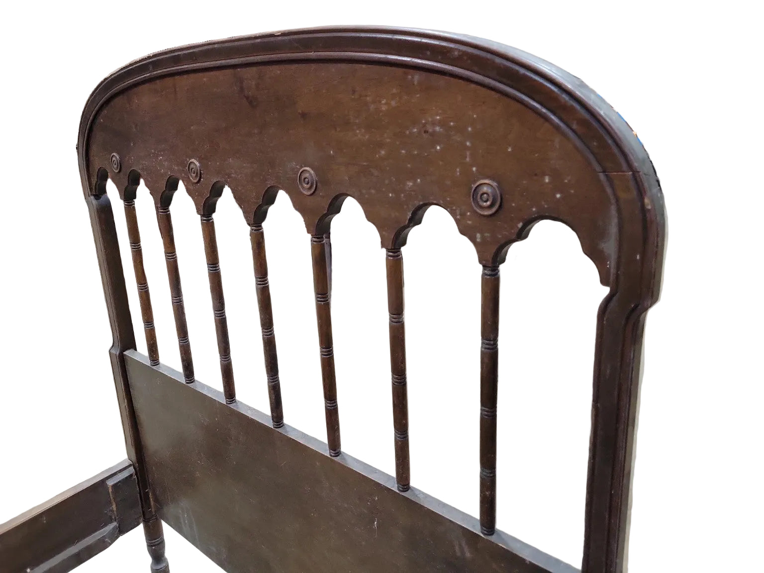 Antique Cottage Style Twin Bed Frame – Turned Spindle Wood
