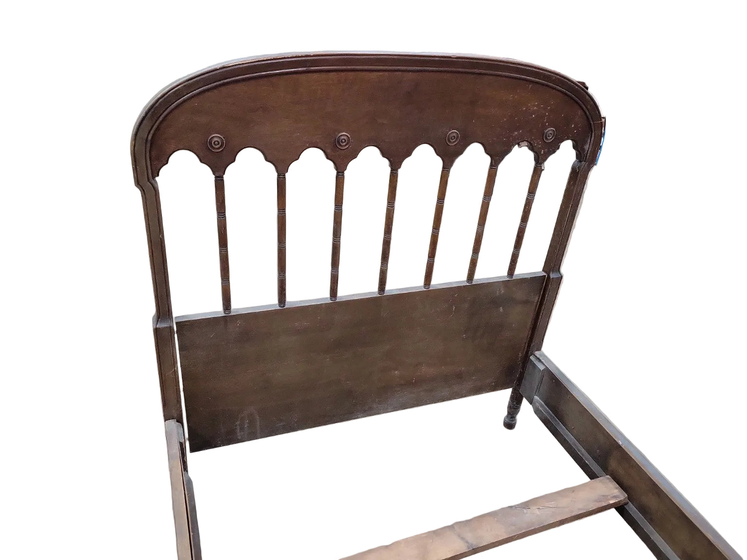 Antique Cottage Style Twin Bed Frame – Turned Spindle Wood