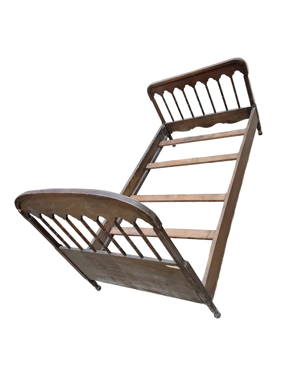 Antique Cottage Style Twin Bed Frame – Turned Spindle Wood