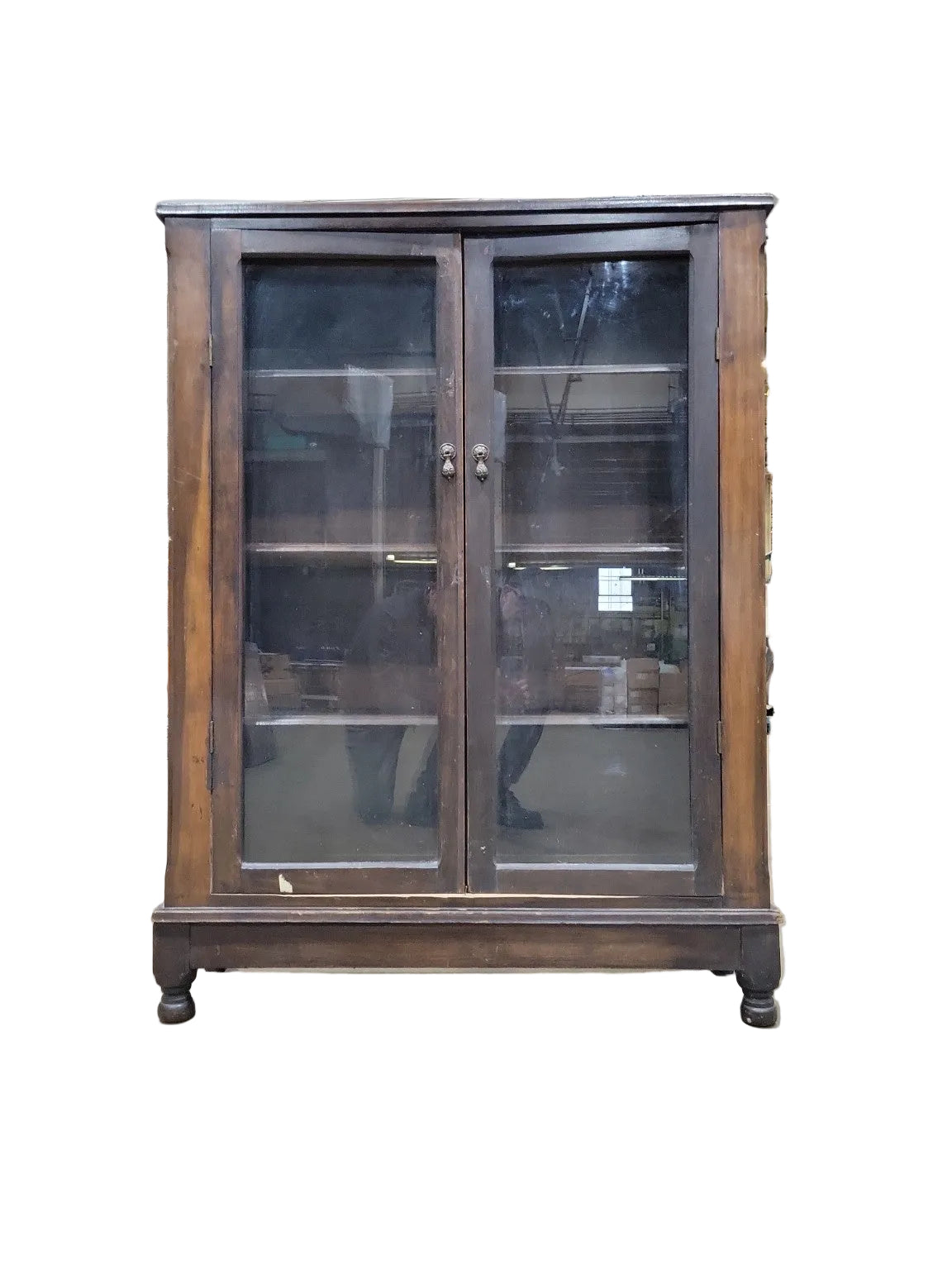Antique Glass Door Bookcase Cabinet