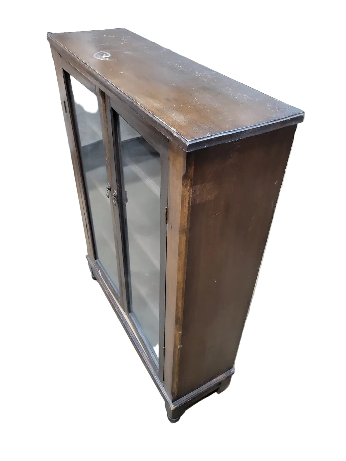 Antique Glass Door Bookcase Cabinet
